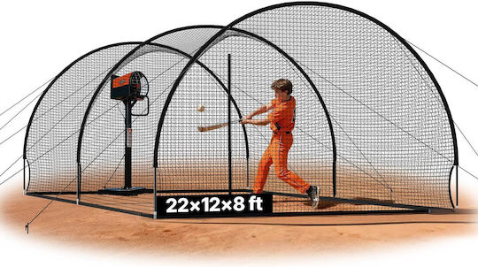 Baseball Cage Vevor 6780 x 3700 x 2400mm Free Standing Portable Baseball Cage Batting Cages 4-Layer Polyester Knotless Pitching Machine Opening Batting Cage Net Indoor Outdoor Use