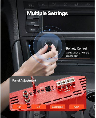 Vevor Car Audio Amplifier 1 Channel Class D
