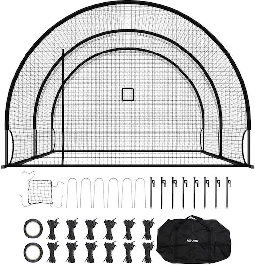 Κλουβί Μπέιζμπολ Vevor 6060 X 3660 X 2500mm Αυτοστηριζόμενο Φορητό Κλουβί Μπέιζμπολ Κλουβιά Χτυπήματος 30-ply Δεμένο Hdpe & Άνοιγμα Μηχανής Ρίψης Δίχτυ Κλουβιών Χτυπήματος Εσωτερικό Εξωτερικό Χώρο