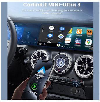 Wireless Carplay Android Auto Adapter Carlinkit Mini Ultra3 Apple iPhone Android Series Black