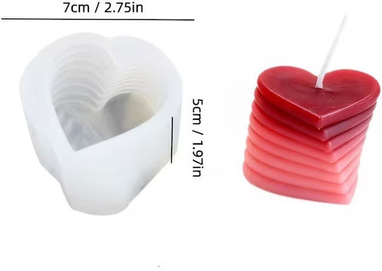 Silgram Mold Silicone Heart for Candle / Clay / Liquid Glass 7x7cm