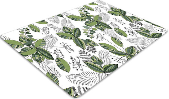 Covoraș De Podea Protecție Roți Scaun Model Botanic 120x90 Cm