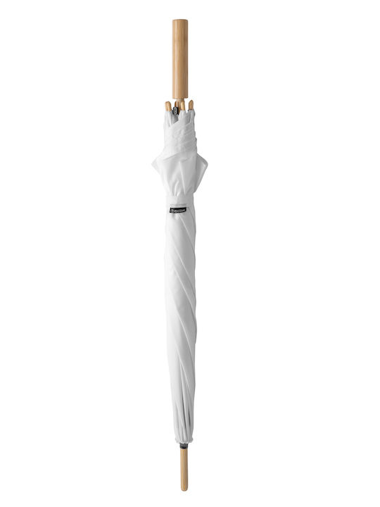 Automatic White Umbrella with Walking Stick