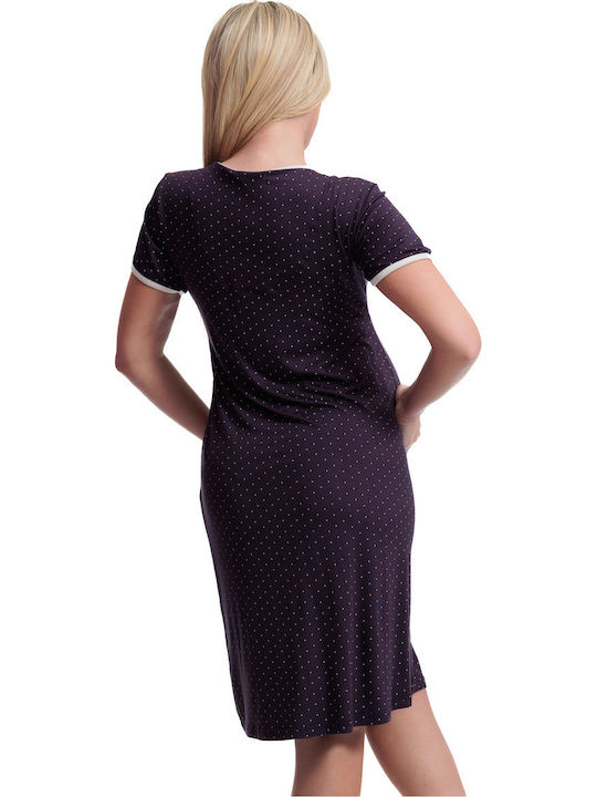Angel's Secret Nightgown Maternity & Nursing Dark Purple