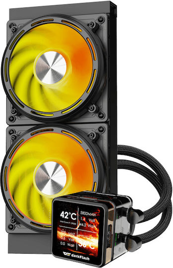 Darkflash Explore DE240 Wasserkühlsysteme AIO CPU mit 2 Lüfterabmessung 120mm und ARGB Beleuchtung