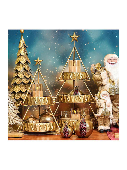 Weihnachtsdekorationen mit Bäumen Fylliana Fl0201 Gold Farbe 36x30x58cm Weihnachtsdekorationen mit Bäumen Fylliana Fl0201 Gold Farbe 36x30x58cm