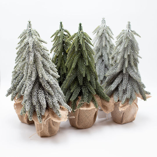 Christmas Decorative Plastic Tree 36cm Green 6pcs