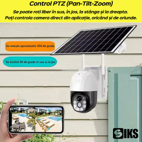 IP Cameră de Supraveghere Wi-Fi/4G Full HD 1080p Rezistentă la apă Pe baterii cu Comunicare Bidirecțională