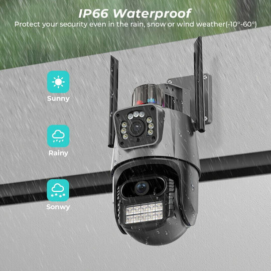 IP Dual Κάμερα Παρακολούθησης Wi-Fi Full HD+ 6MP Αδιάβροχη με Ηχείο και Φακό 4mm