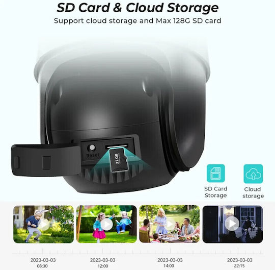 IP Dual Κάμερα Παρακολούθησης Wi-Fi Full HD+ 6MP Αδιάβροχη με Ηχείο και Φακό 4mm