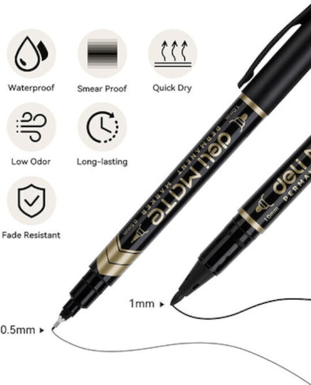 Deli Permanentmarker Black 12Stück
