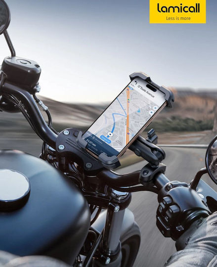 Lamicall Motorcycle Cellphone Mount with Adjustable Arm 4.7 for Steering Wheel