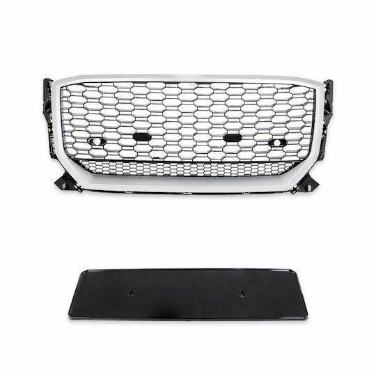 Mask Audi Q2 Ga Prefacelift 2016-2020 Rsq2 Look Honeycomb Silver Black 1 Piece