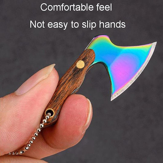 Mini Knife Keychain Gray in Leather Sheath