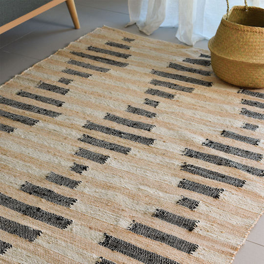 Ravelia Abacus Rectangular Summer Wicker Rug Beige 120x180cm