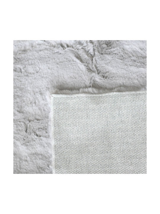 Ravelia Antiderapant Covor Rectangular Din blană Gri deschis