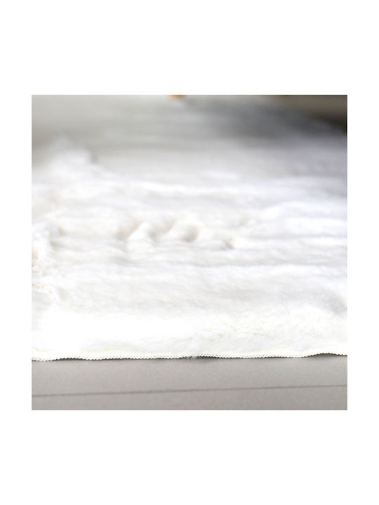 Ravelia Anti-slip Rug Rectangular Furry Cream