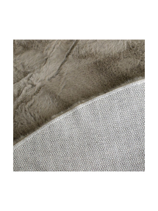 Ravelia Anti-slip Rug Round Furry Brown