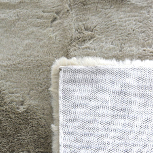 Ravelia Fluffy Non-Slip Furry Brown Runner Rug 80x150cm