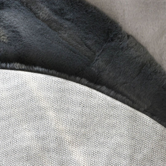 Ravelia Rutschfest Teppich Rund Pelzige Gray