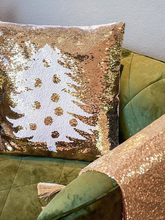 Fylliana Weihnachtsdekoratives Kissen Platz Gold 40x40cm
