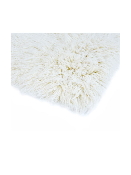 Χαλί Ορθογώνιο Shaggy Μάλλινο Natural 70x140cm