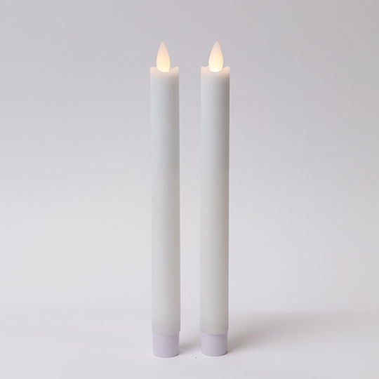 Weihnachtskerzen & Kerzenständer Batteriebetriebene Bewegungskerze Mit Flamme Zeitschalter Weiß 2,2x24cm Set 2 Stück Ip20