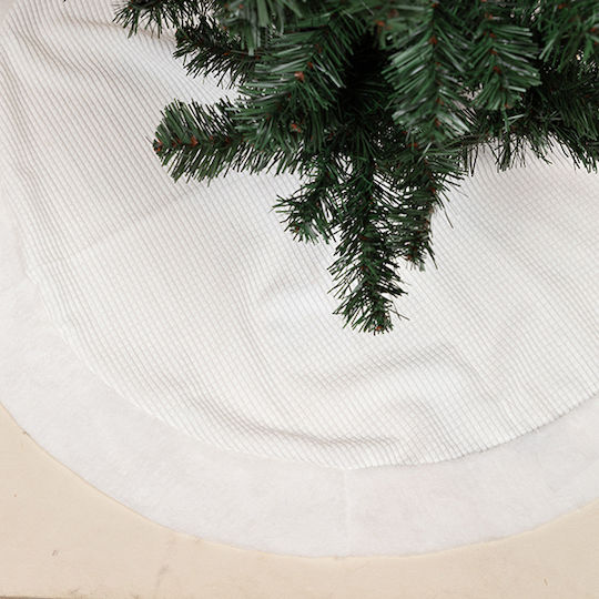 Weihnachtsbaumrock aus Polyester Weiß Ψάθινη Μ35xΠ28xΥ48xΦ90εκ.