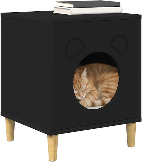 vidaXL Katzenbett Schwarz 42,5 x 40 x 53 cm aus bearbeitetem Holz