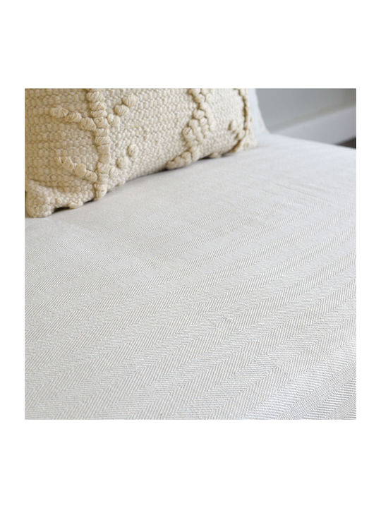 Ravelia Espiga Sofa Throw 2 Seater Knitted 180x240cm Ecru