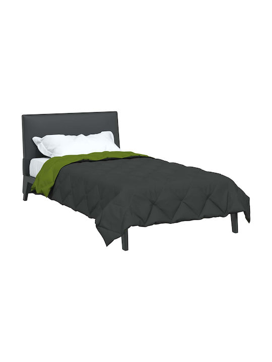 vidaXL Double Blanket 200x135cm Green and Charcoal