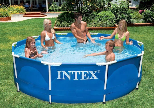 Intex Round Swimming Pool 6503L with Metallic Frame 366x76cm Light Blue
