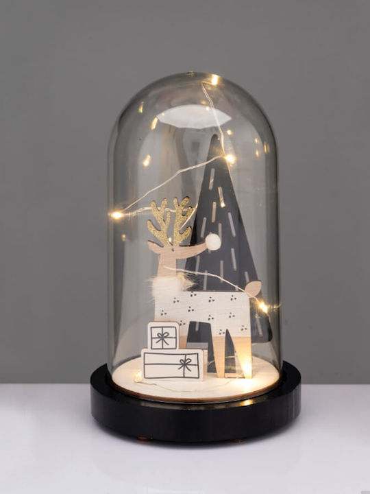 Christmas Illuminated Decorative Jar with Trees 11x11x19cm