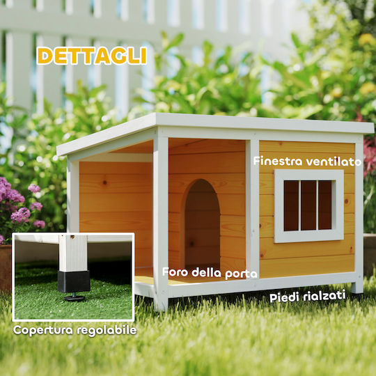 Pawhut Dog House Wooden Outdoor Brown 85.5x62x60cm