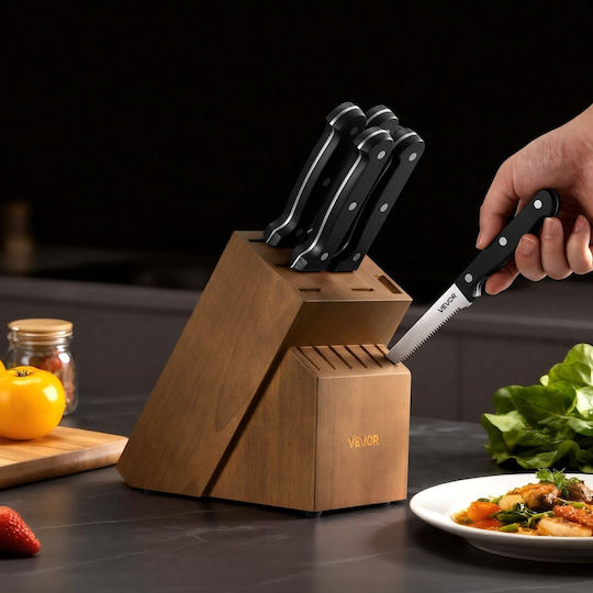 Vevor Set Knives with Base Made of Stainless Steel 15 Pieces