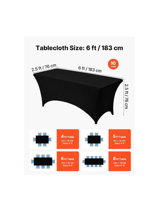 Vevor Tischtuch Elektrische Gitarren 10Stück Black 183x76cm