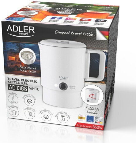 Adler Kettle Travel Size 800ml 550W Gray