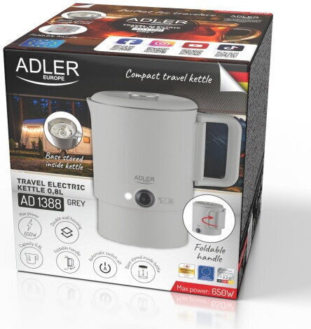 Adler Kettle Travel Size 800ml 550W Gray