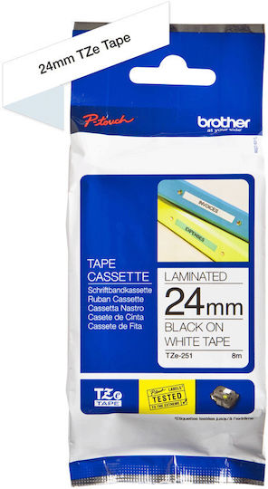 Brother Tze251civ Label Maker Tape in White Colour Compatible with Brother TZe/TZ