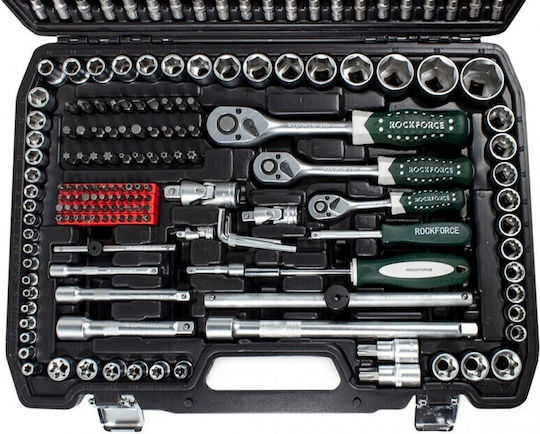 Rockforce RockForce Ратчетни и гнездови гарнитури 1\2" & 1\4" & 3\8" 216бр