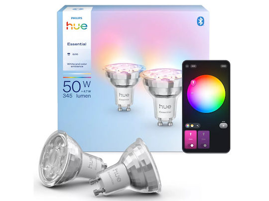 Philips Smart Bulbs Hue Smart Spotlight Essential LED 4.7W for Socket GU10 2pcs