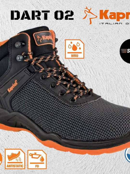 Kapriol Dart 02 Wasserdicht Stiefel Arbeit Schwarz S0 mit Zertifizierung SRC