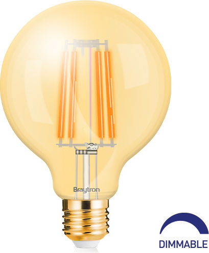 Braytron Transparent Bb47 60620 LED Bulb 6W for Socket E27 and Shape G95 Warm White 540lm