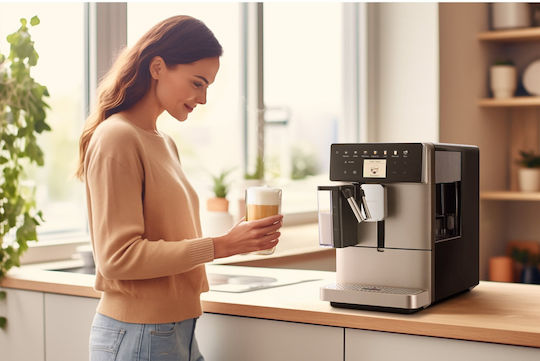 Sencor Automatic Espresso Machine 1400W Pressure 19bar for Cappuccino with Grinder White SES 9350CH