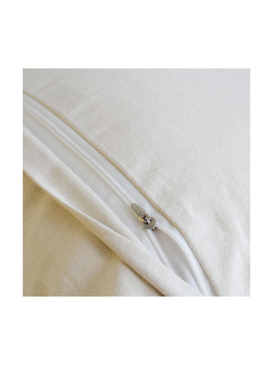 Ravelia Decorative Pillow Case from 100% Cotton Ecru 45x45cm