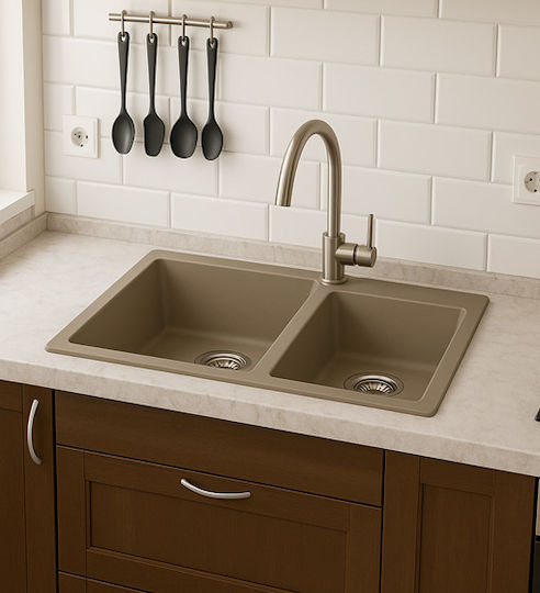 Unixton Ένθετος από Συνθετικό Γρανίτη Μ85xΠ50cm Καφέ
