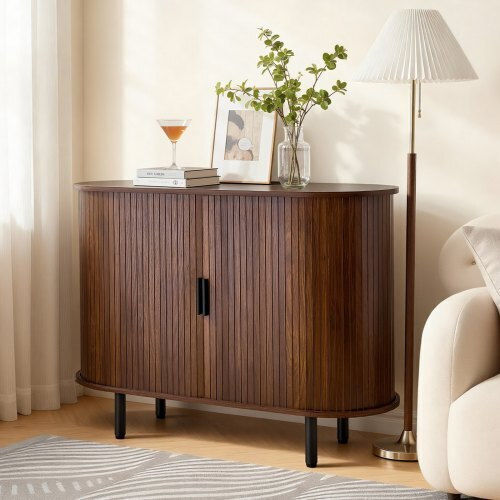 Sideboard made of Wood & Metal Walnut 100x40x75cm