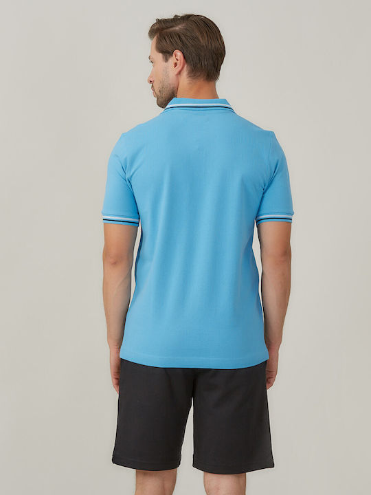 Maltax Polo Herrenblusen Kurzarm Hellblau 1156480049-Gelb