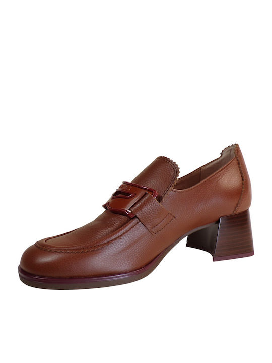 Leather Tabac Brown Heels