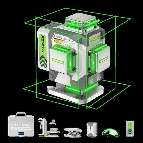 Huepar Laser-Nivelliergerät Mit Grüner Laserlinie 3.7V Mit Arbeitsbereich 30m